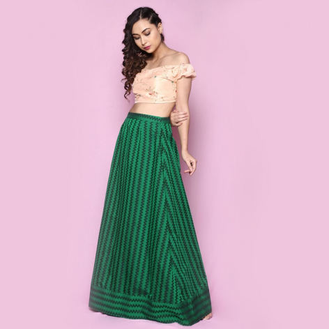 long skirt and embroidered blouse